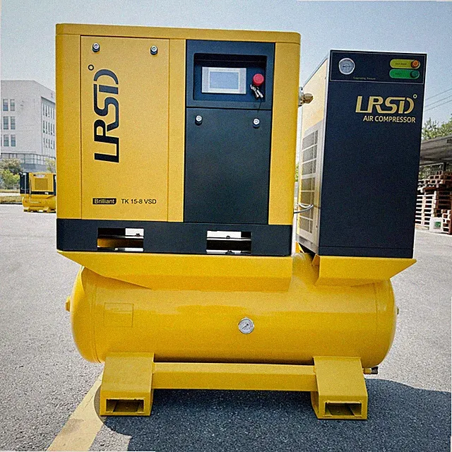 230V 3Phase 20HP VSD Rotary Screw Air Compressor Refrigerated Dryer 80 Gal. Tank