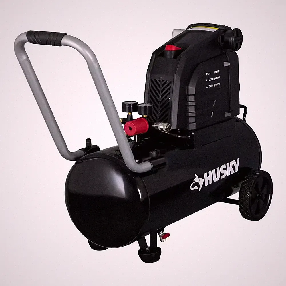 8 Gal. 150 PSI Portable Electric Oil-Free Horizontal Hotdog Air Compressor with