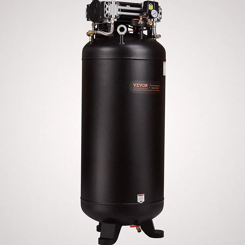80 Gallon Air Compressor 6.5HP 15.5 SCFM@90 PSI 2-Stage 145PSI Oil Free
