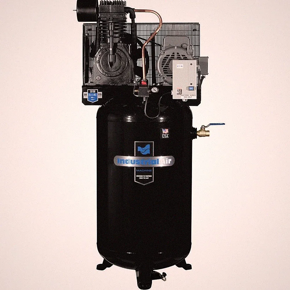 Industrial Air Compressor 7.5 Hp Single Phase 230V 80 Gallon Two Stage
