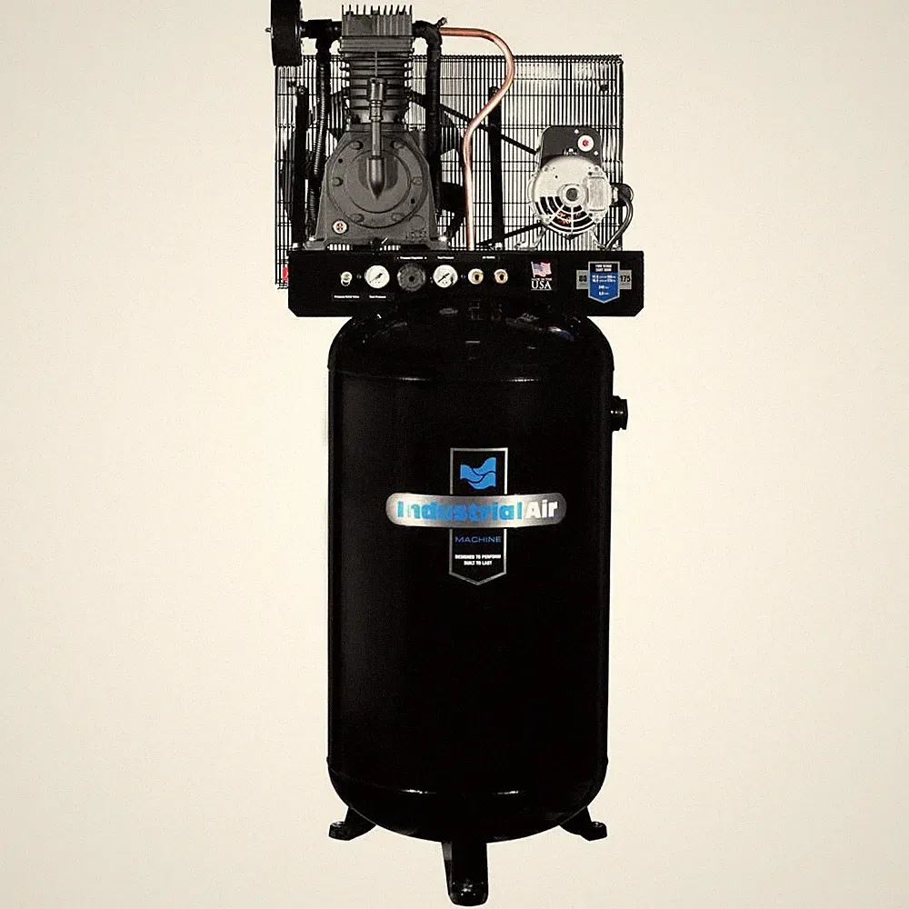 Industrial Air Compressor 80 Gallon 5 Hp Single Phase 230V Two Stage