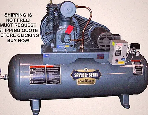NEW Saylor Beall Horizontal 5 HP Horse Power 80 Gallon Industrial Air Compressor